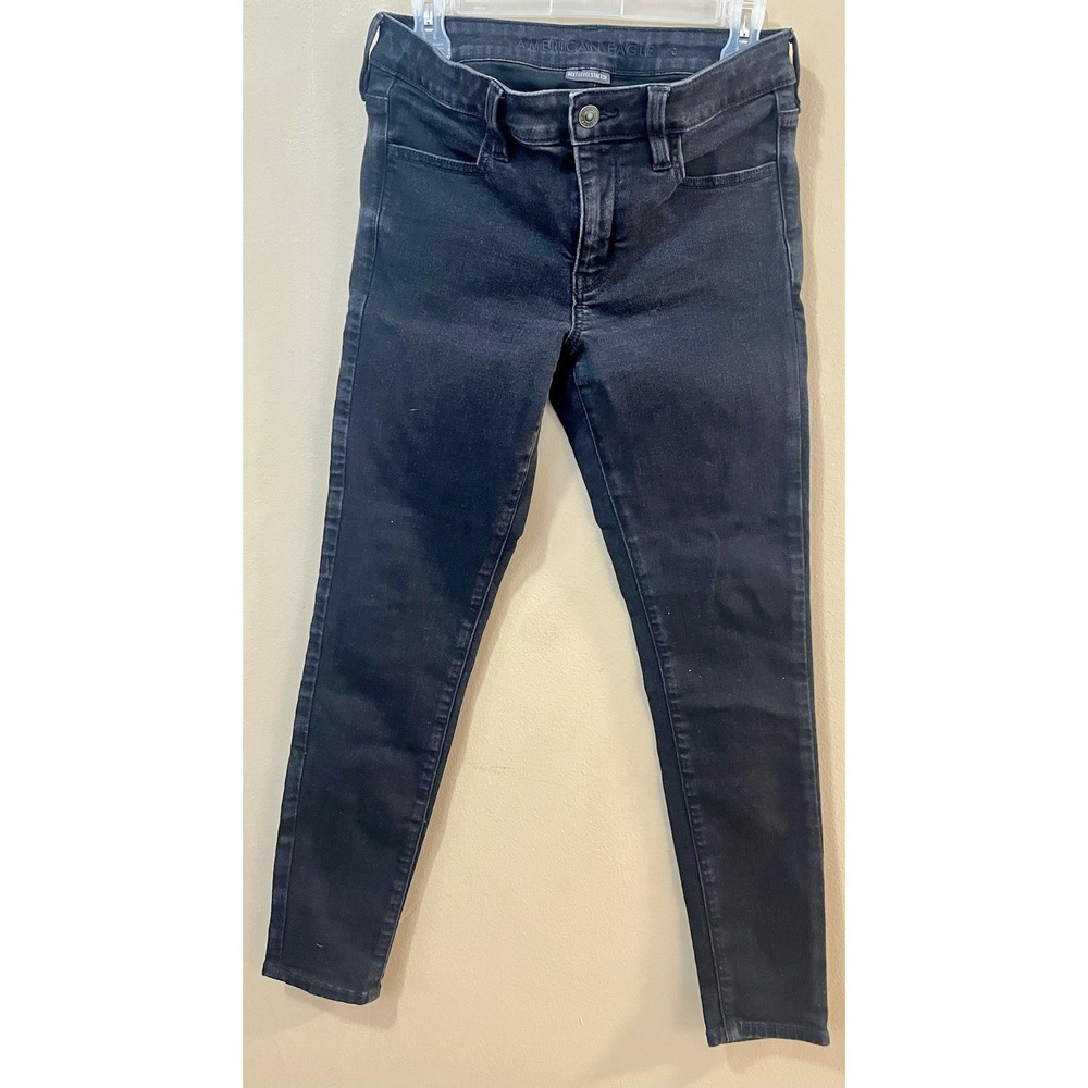 American Eagle Jeggings Womens 6 Short Black Next Level Stretch Jeans‎ 1977 NWOT